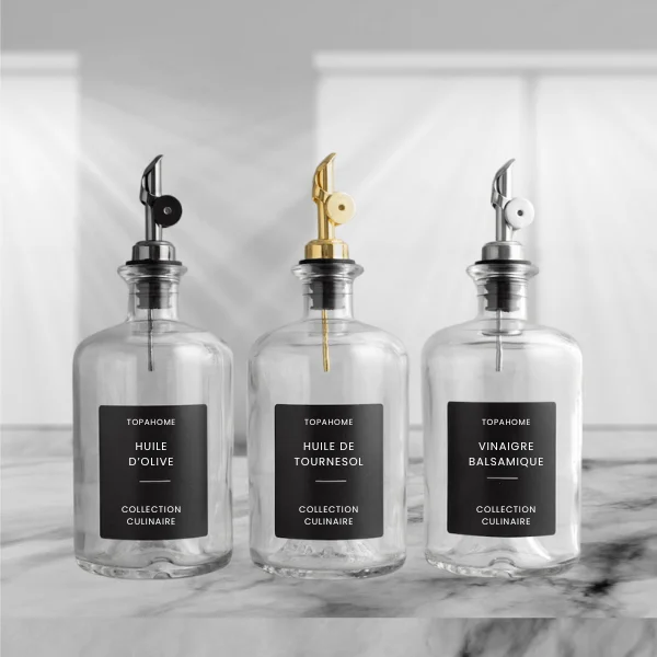 distributeur huile et vinaigre transparent